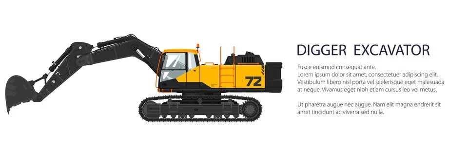 Construction equipment banner Stock Illustration