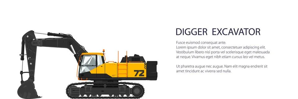 Construction equipment banner Stock Illustration