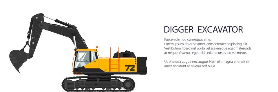 Construction equipment banner Stock Illustration