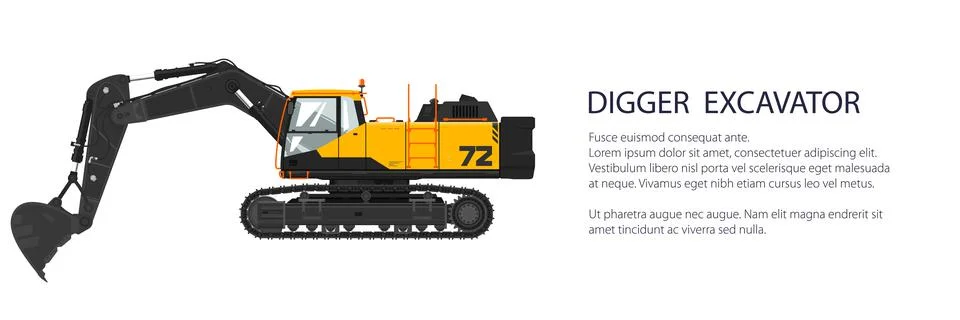 Construction equipment banner Stock Illustration