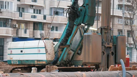 Construction equipment on a Construction Site. Stock Footage 158238262