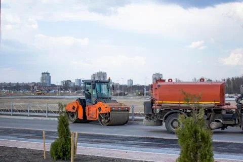 Construction equipment at the construction site Stock Photos