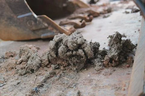 Construction equipment digging soil construction site outdoor close-up heav.. 库存照片