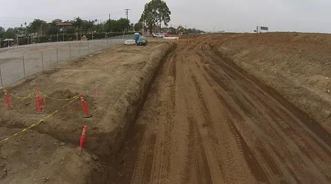 Construction Equipment Fly Over Stock Footage 43349005