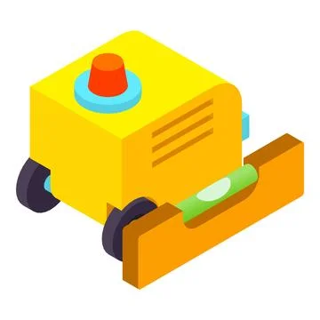 Construction equipment icon isometric vector. Welding machine and building le Ilustración de archivo