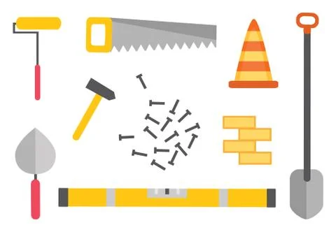 Construction Equipment, Kit of Workman Hammer Illustrazione stock