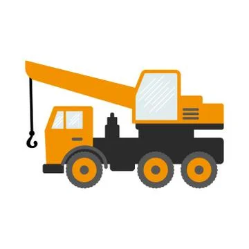 Construction equipment, machines for building work isolated icons vector. For Stock Illustration