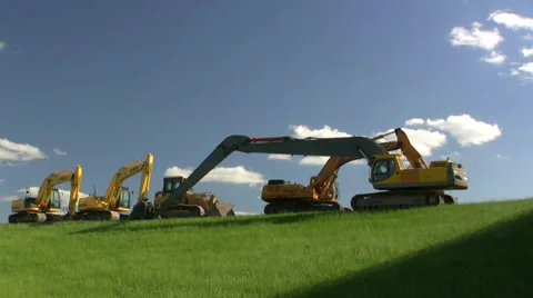 Construction Equipment At Rest Stockbeeldmateriaal 36679991