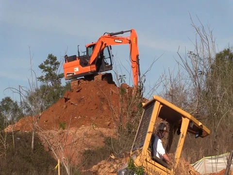 Construction equipment at work in Tallahassee, Florida Video stock 80595603