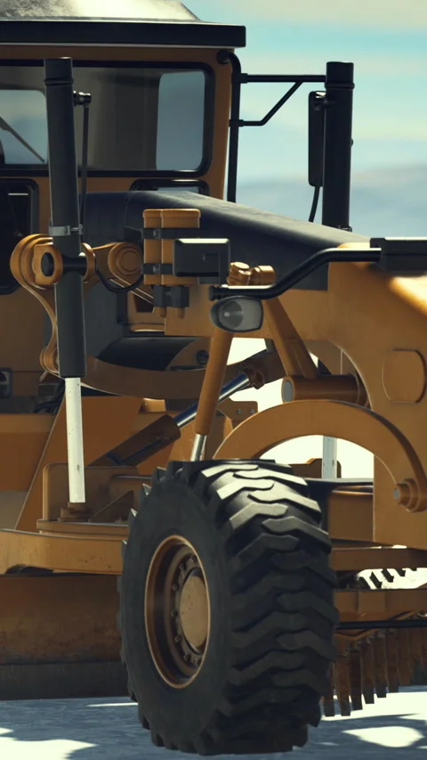 Construction equipment at a worksite during the day in a clear sky Stock Footage 336180767