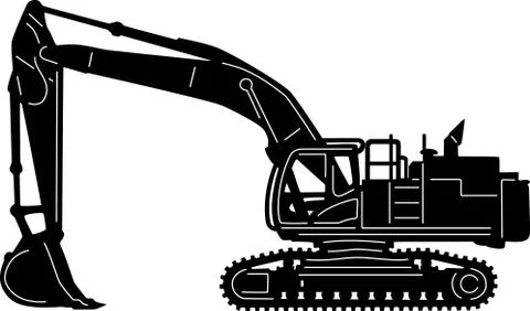 Construction Equipments Silhouette Stock Illustration