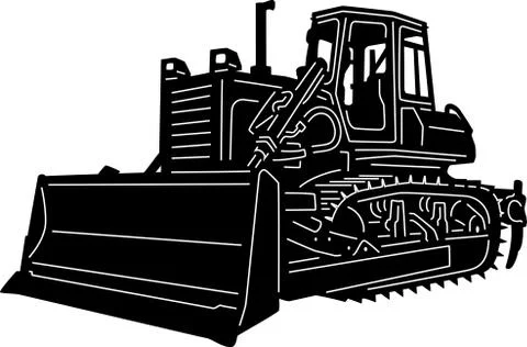 Construction Equipments Silhouette Stock Illustration