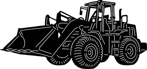 Construction Equipments Silhouette Stock Illustration