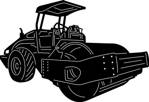 Construction Equipments Silhouette Stock Illustration