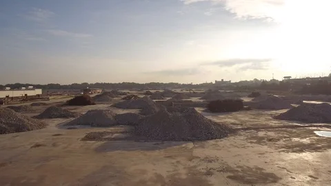 Construction with excavation and foundation Stock Footage 90608681