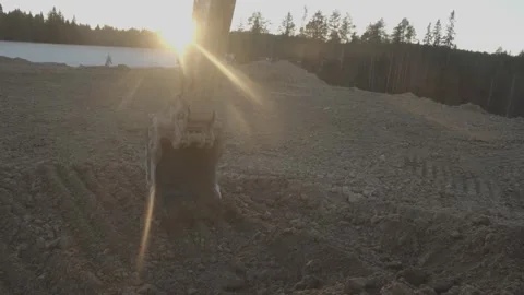 Construction, excavator bucket with earth Stock Footage 294179905