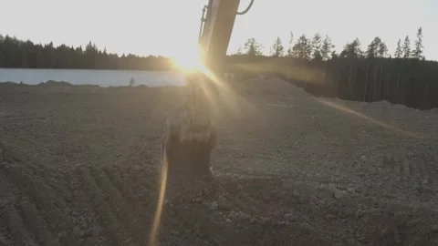 Construction, excavator bucket with earth Stock Footage 294179933