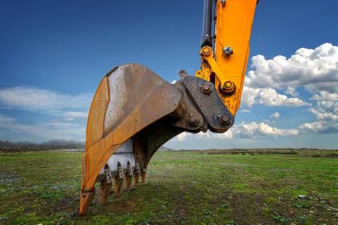 Construction excavator bucket. Stock Photos