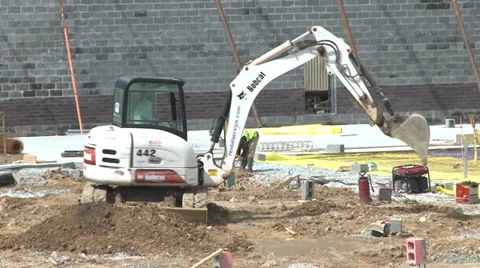 Construction Excavator Stock Footage 37760143