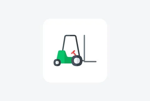 Construction, excavator fully editable vector fill icon Stock Illustration