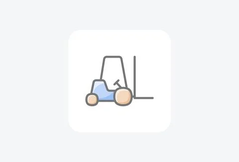 Construction, excavator fully editable vector fill icon Stock Illustration