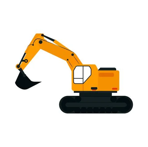 Construction excavator machine Stock Illustration