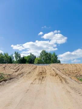 Construction of the exit from the road Stock Photos