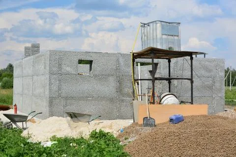 Construction of expanded clay	 Stock Photos