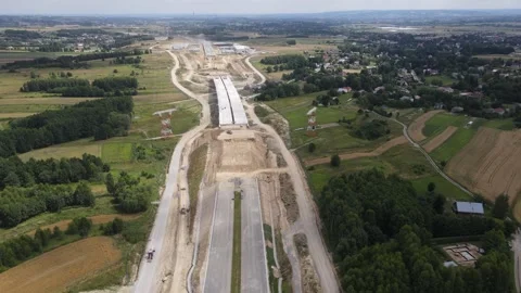 Construction Of The Expressway. Drone View. Vídeos de archivo 279016588