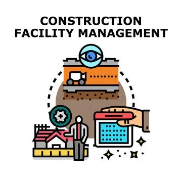 Construction facility management business process planning Stock Illustration