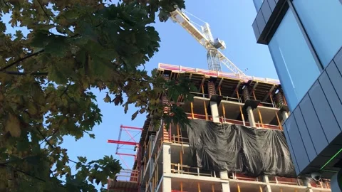 Construction in Fall in the City Stock Footage 165404364