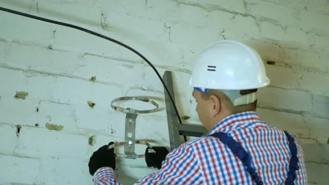 Construction of a fiber optic communication line Stock Footage 150085903