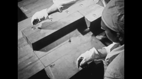 Construction of the first Soviet nuclear reactor. 1940s 動画素材 296069629