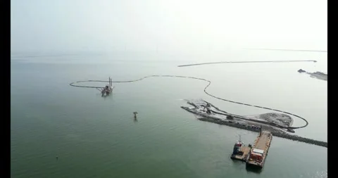 Construction of a fish migration passage Stock Footage 323038716