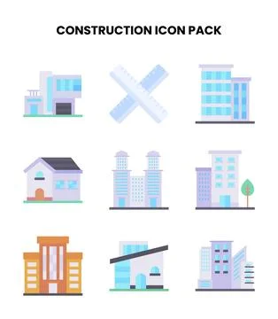 Construction Flat Icons Pack Stockillustratie