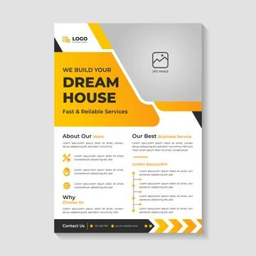 Construction Flyer Template, Real Estate Business Illustrazione stock