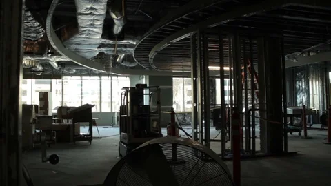 Construction footage of the inside of a building Stock Footage 88606880