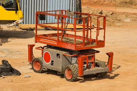 Construction forklift in an urbanization area Stock Photos