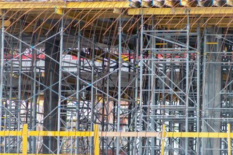 Construction formwork for casting of monolithic concrete structures and scaff Stock Photos