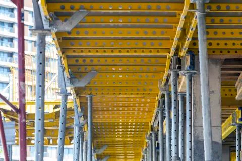 Construction formwork for concrete slab Stock Photos