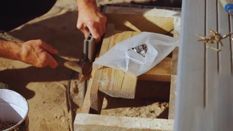Construction of a frame house, construction of a house from wood 스톡 동영상 347452978