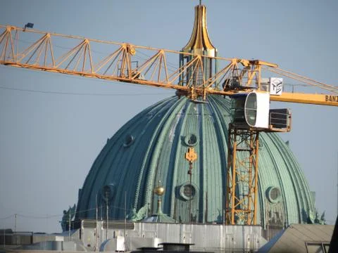 Construction in front of dome Stock Photos