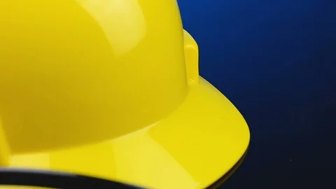 Construction Gear on Tabletop with Hardhat Close-up Stock Footage 87222098