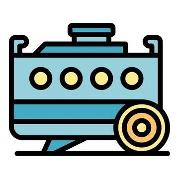 Construction generator icon vector flat Stock Illustration