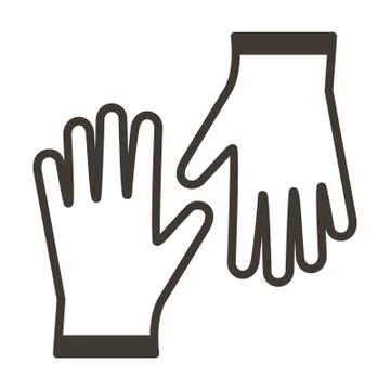 Construction gloves icon. Use for dish wash and disinfection. Stock Illustration
