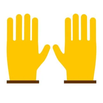 Construction gloves icon. Use for dish wash and disinfection. Stock Illustration