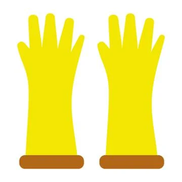 Construction gloves icon. Use for dish wash and disinfection. Stock Illustration
