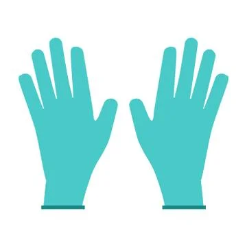 Construction gloves icon. Use for dish wash and disinfection. Stock Illustration