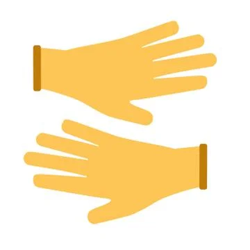 Construction gloves icon. Use for dish wash and disinfection. Illustrazione stock