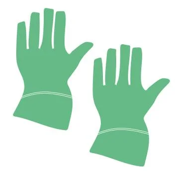 Construction gloves icon. Use for dish wash and disinfection. Stock Illustration